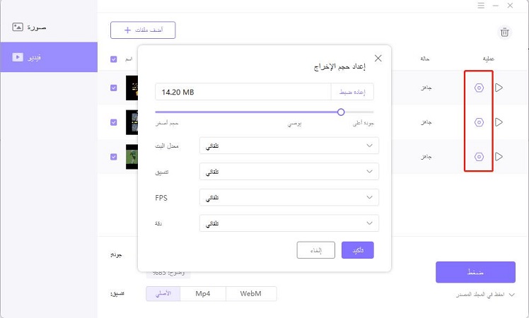 choose output format in hitpaw compressor