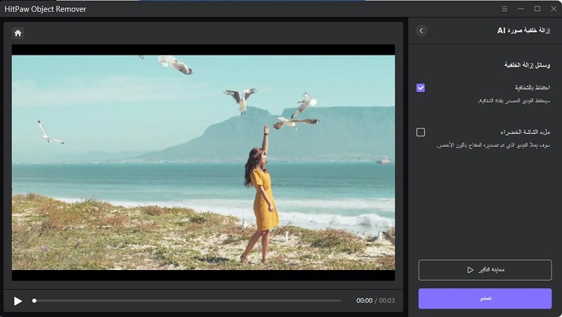 choose fill mode in hitpaw video object remover
