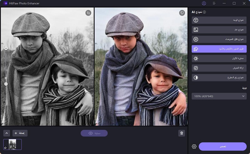 نتائج تلوين الصور الأبيض والأسود مجانًا بواسطة HitPaw FotorPea