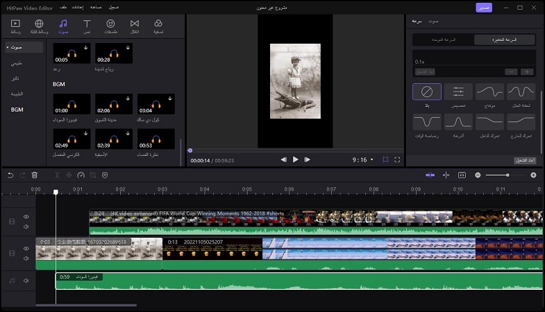 ضبط مستوى الصوت في الفيديو وإضافة الصوت