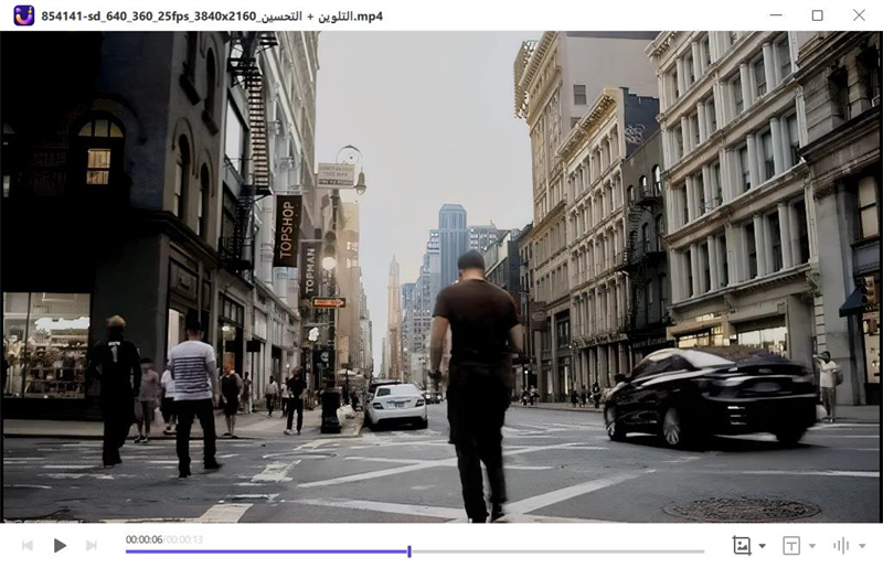 play the colorized video