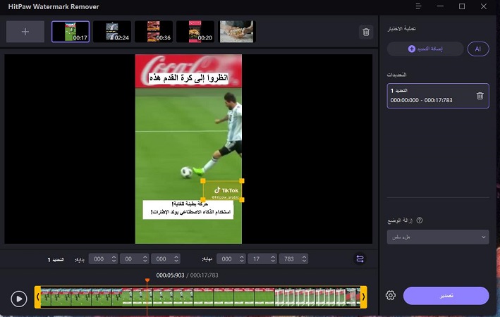 HitPaw Watermark Remover upload the video
