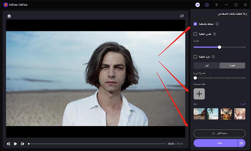 دليل محسن الفيديو HitPaw