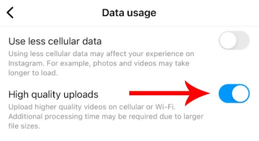 instagram ios data usage