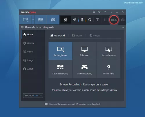 bandicam مسجل لقطة شاشة