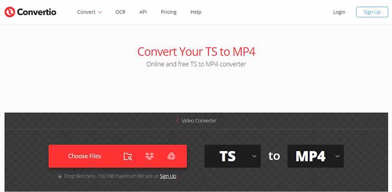 تحويل ts الى mp4 باستخدام convertio co
